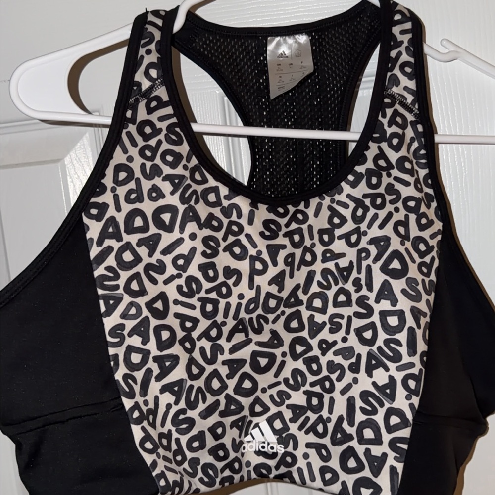 adidas Black and White Sports Bra